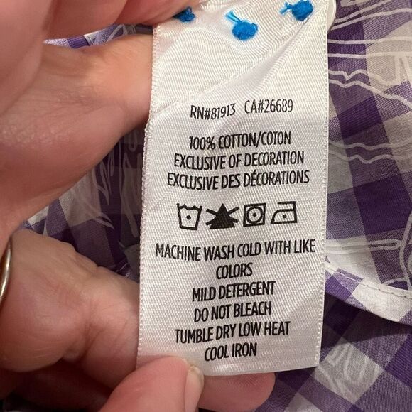 Robert Graham Purple Window Pane Short Sleeve Button Down Shirt Size M - Picture 8 of 10